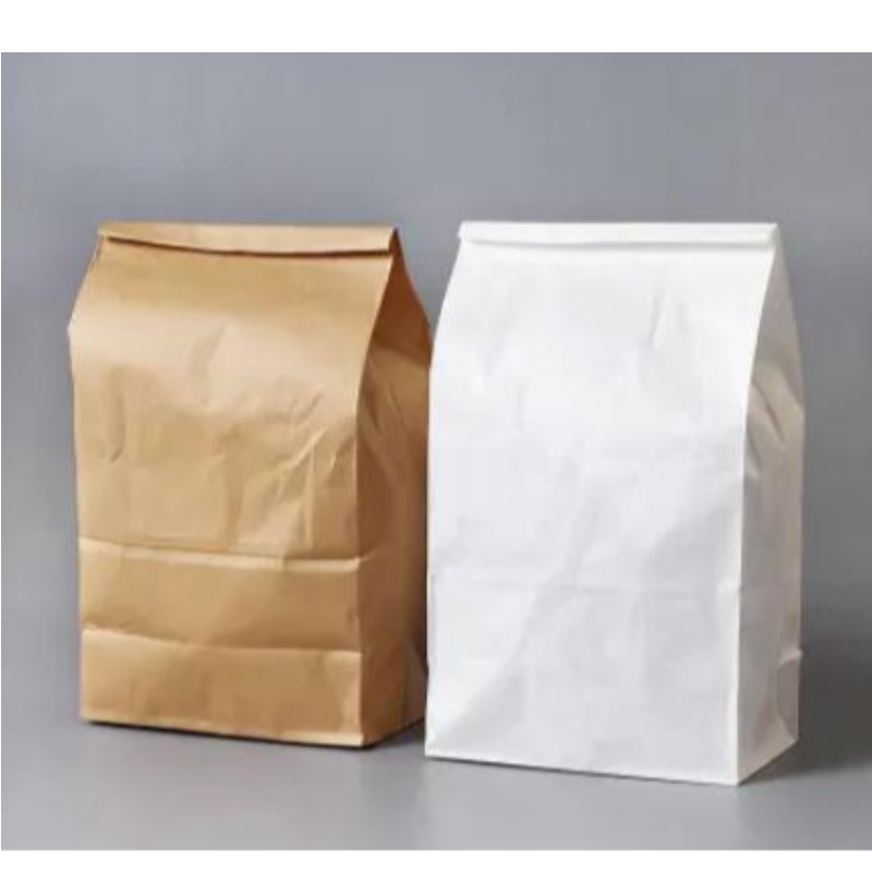Räätälöity elintarvikelaatuinen korkealaatuiset räätälöidyt kantopaperipussi jauhojen pakkauslaukut kierrättävät pussit